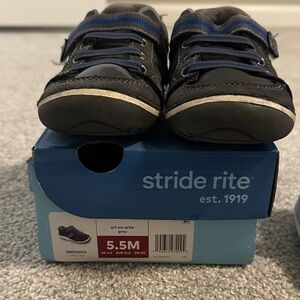 Stride Rite Kids Black and Blue Sneakers